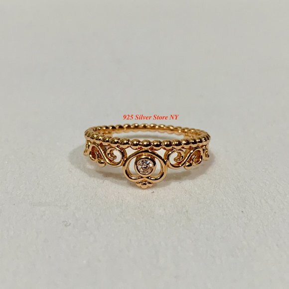 Pandora Rose Gold Princess Tiara Crown Ring 180880CZ - Picture 5 of 5